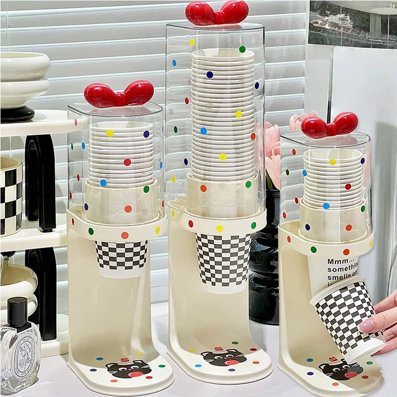 Pull-Type Water Cup Dispenser – Flat Bottom Cup Holder Rack Cup Dispenser Rack Babs