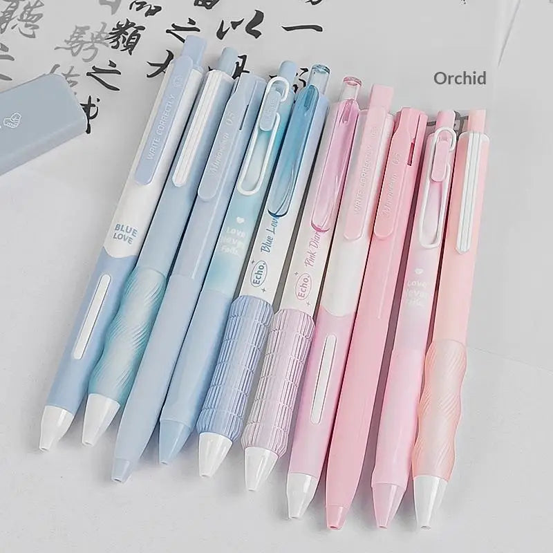 5-Pack Retractable Gel Pens 0.5mm Black Ink Korean Style Retractable Gel Pen Babs