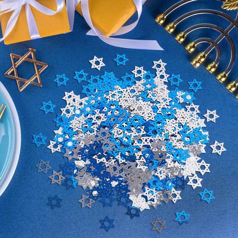 450Pcs Hanukkah Star of David Confetti Table Party Decorations Party Confetti Decor Babs