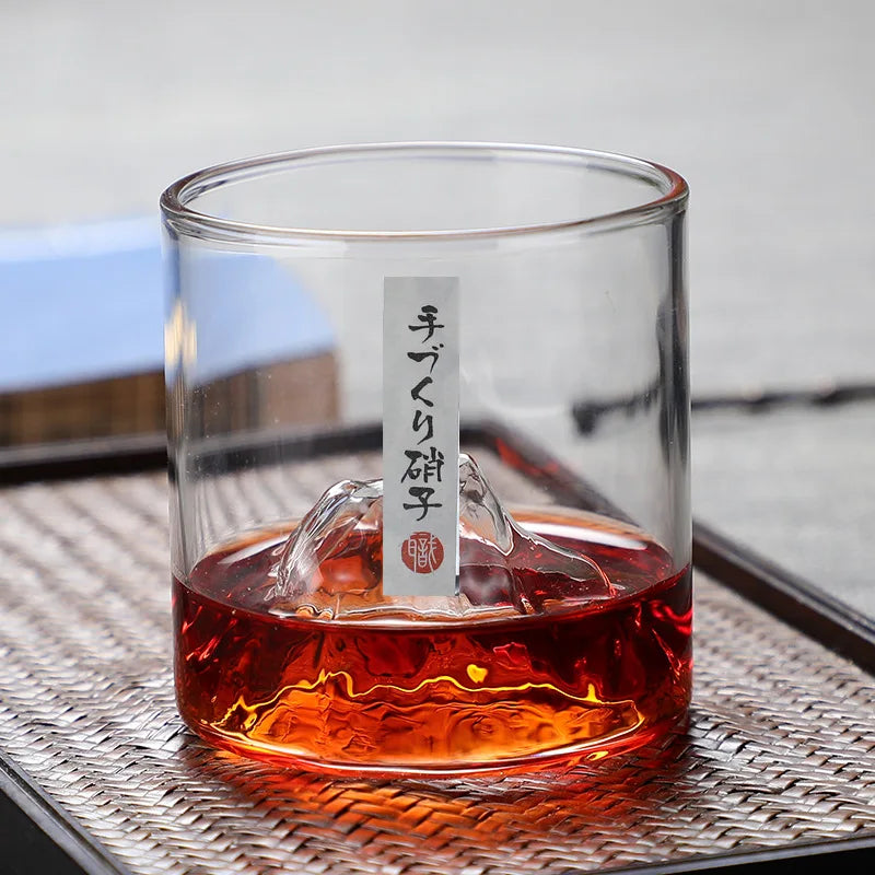 Mountain Range Whiskey Glass – 3D Borosilicate Drinkware Whiskey Glass Babs