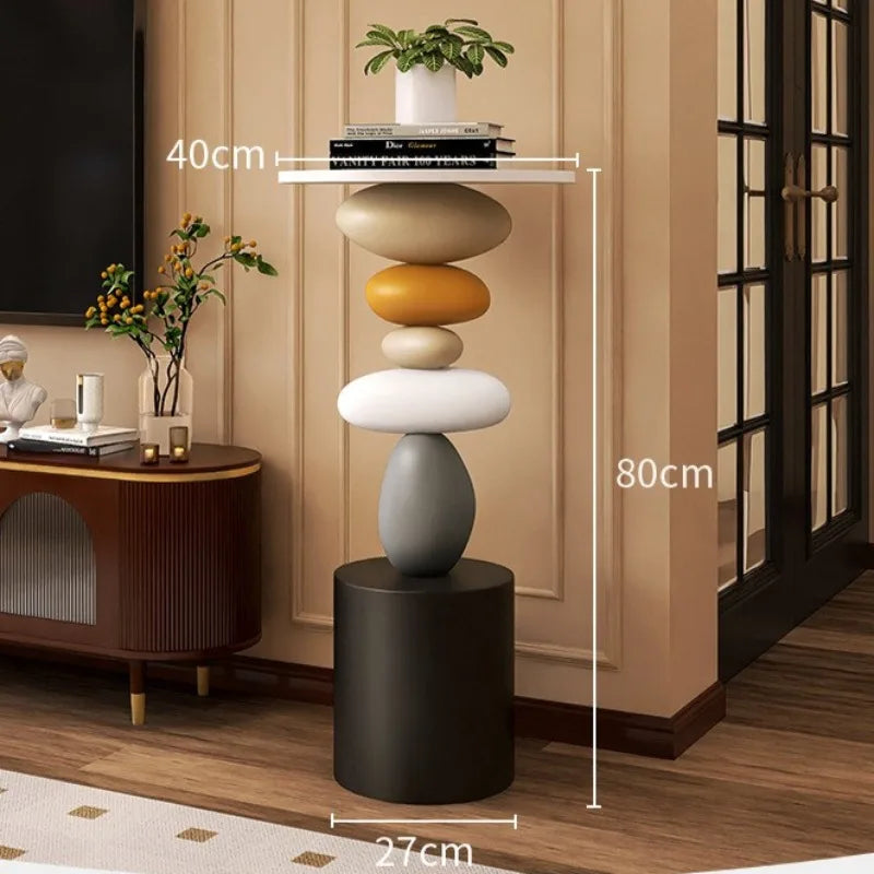 Modern Round Side Table | Minimalist Living Room & Bedroom Modern Side Table Babs 40X40X80CM