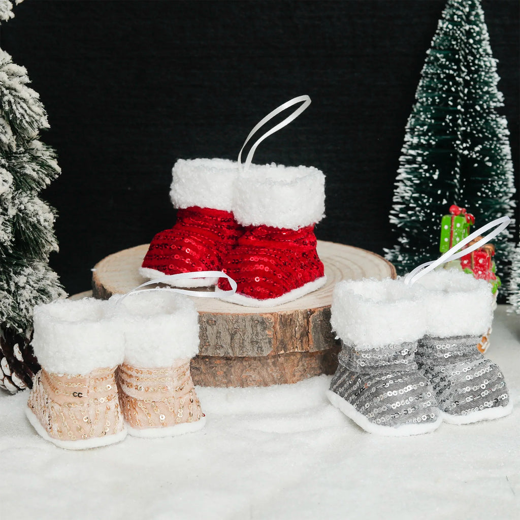 Shiny Christmas Boot Ornaments – Festive Xmas Tree Pendants Christmas Tree Ornament Babs