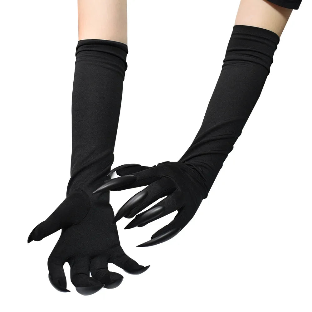 Black Ghost Claw Gloves – Halloween Cosplay Long Nail Costume Costume Gloves Babs black nail