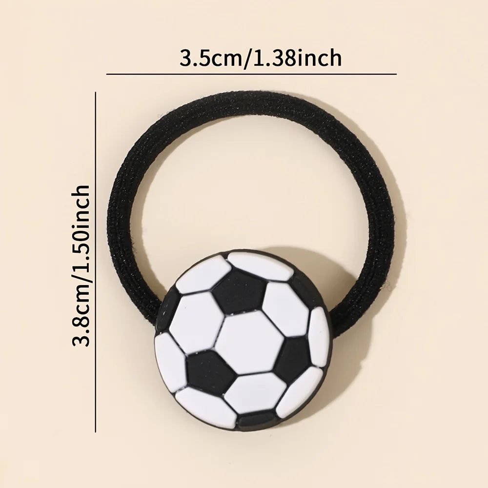 12pcs Football Elastic Hair Ties – Black & White Sport Set Sport Hair Ties Babs