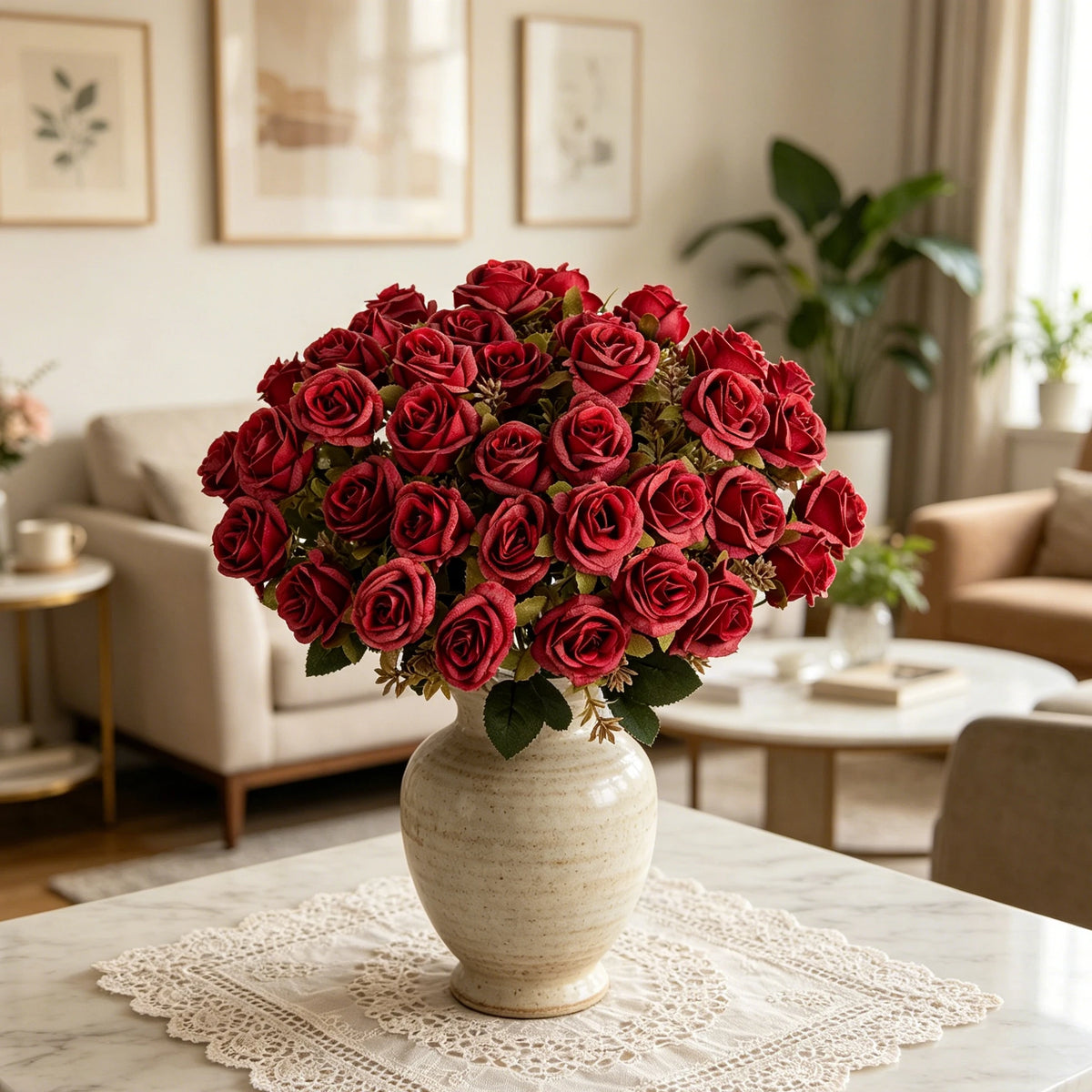 Silk Artificial Carnation Rose Bouquet – Wedding & Home Decor Artificial Flower Bouquet Babs