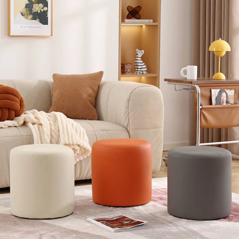 Nordic Pine Wood Ottoman Stool – Modern Cushioned Vanity Pouf Ottoman Stool Pouf Babs