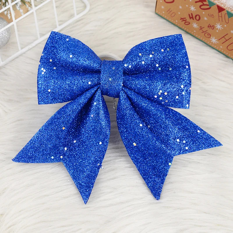 Large Glitter Christmas Bow Ornament – Red & Gold Xmas Decor Christmas Bow Ornament Babs A04 18x21cm