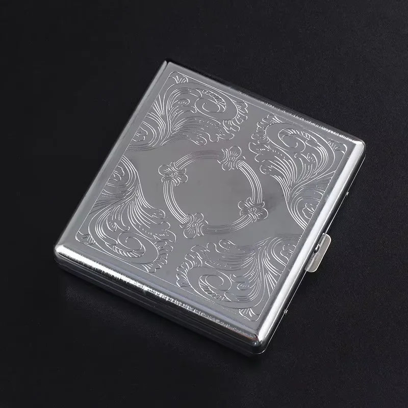 Stainless Steel Embossed Cigarette Case – Mirror Finish Cigarette Case Babs 1