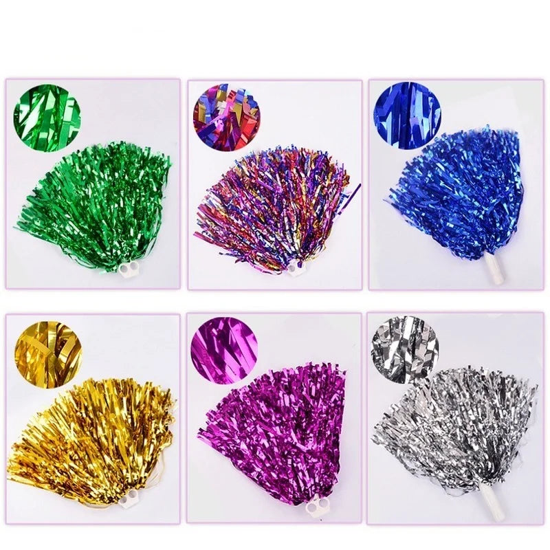 Metallic Cheerleader Pompoms – Aluminum Foil Sports & Dance Cheerleader Pompoms Babs