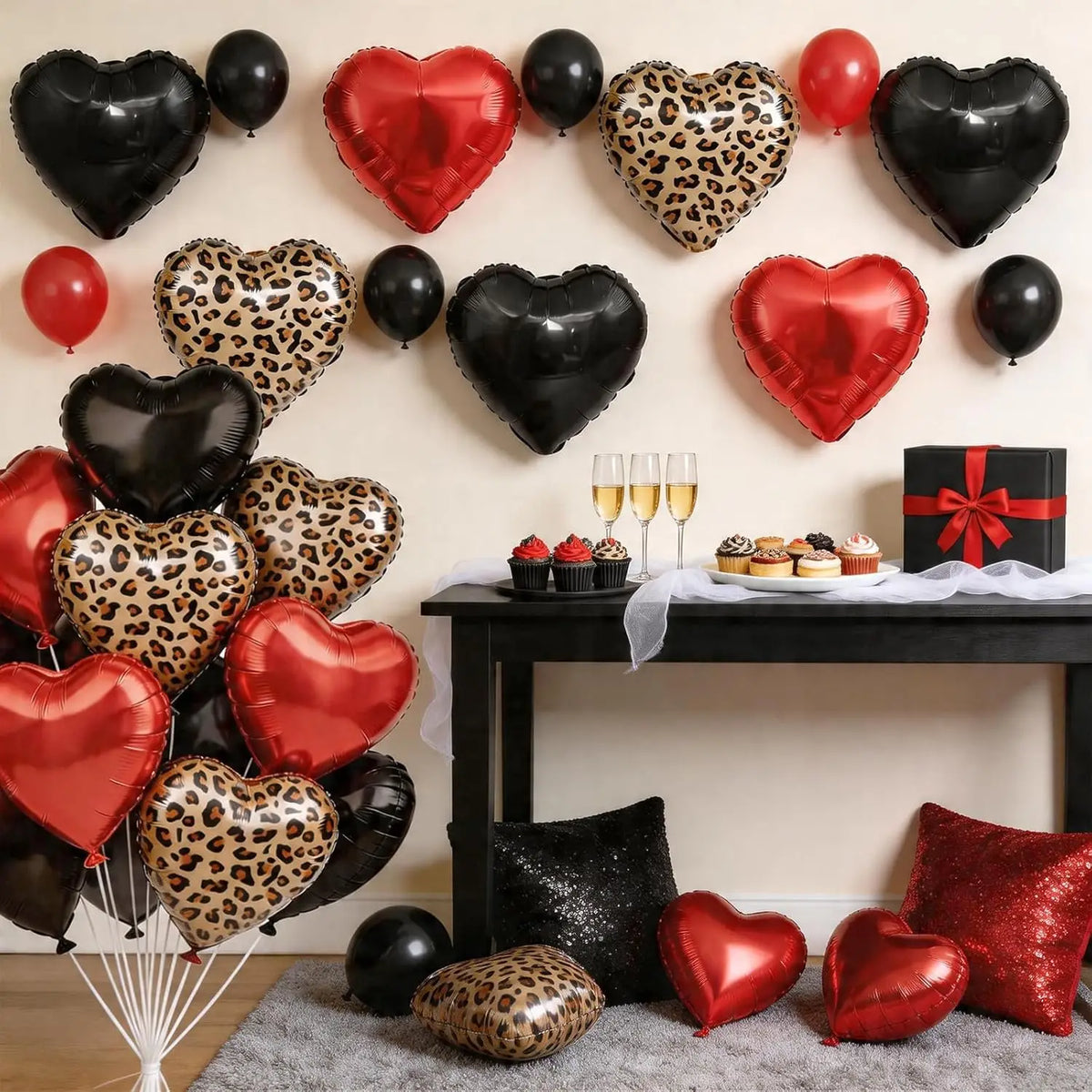 Leopard Print Heart Foil Balloons – Party & Wedding Decor Party Foil Balloons Babs