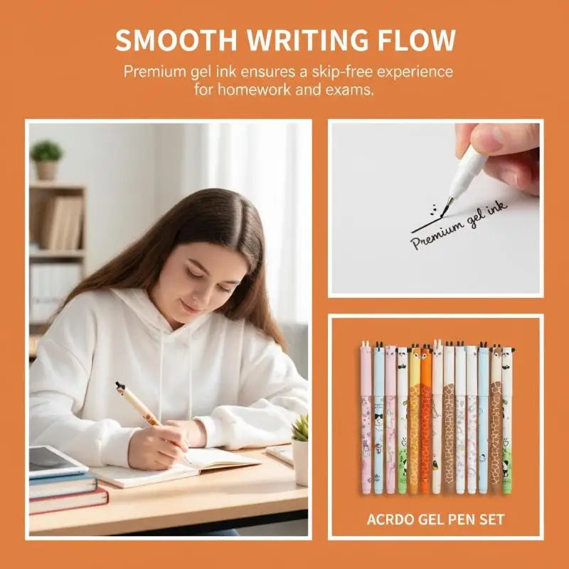 Animal-Shaped Erasable Pens for Journaling | 6/8/10 Pack Erasable Pen Set Babs