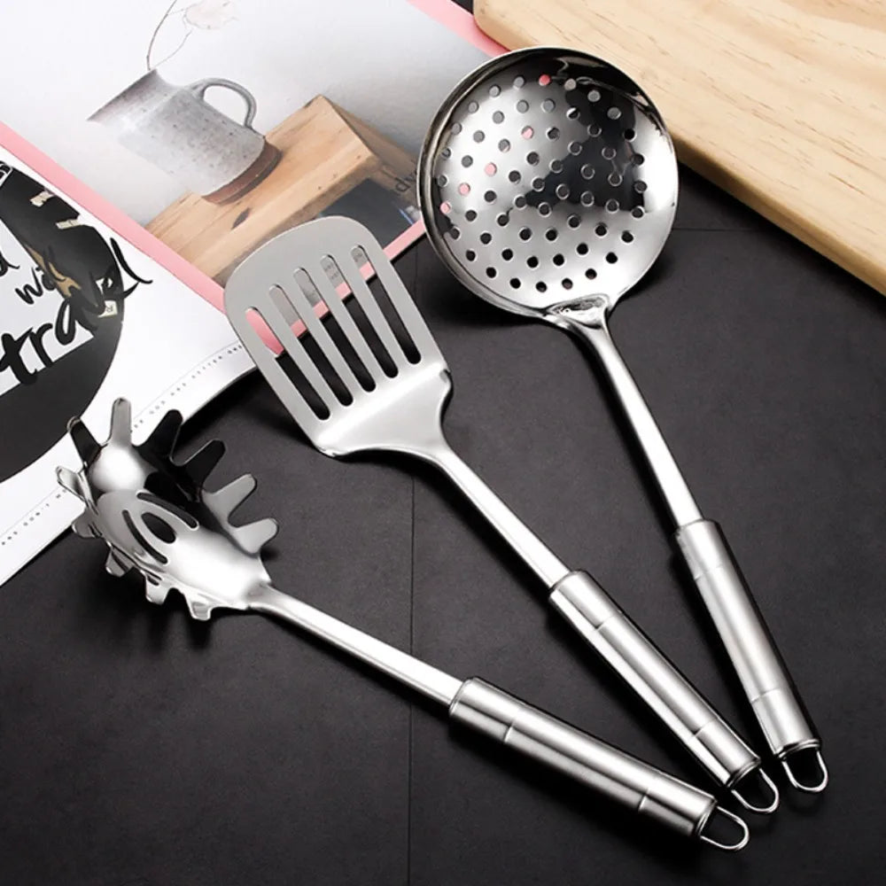 9-Piece Stainless Steel Kitchen Utensils Set | Long Handle Kitchen Utensils Set Babs