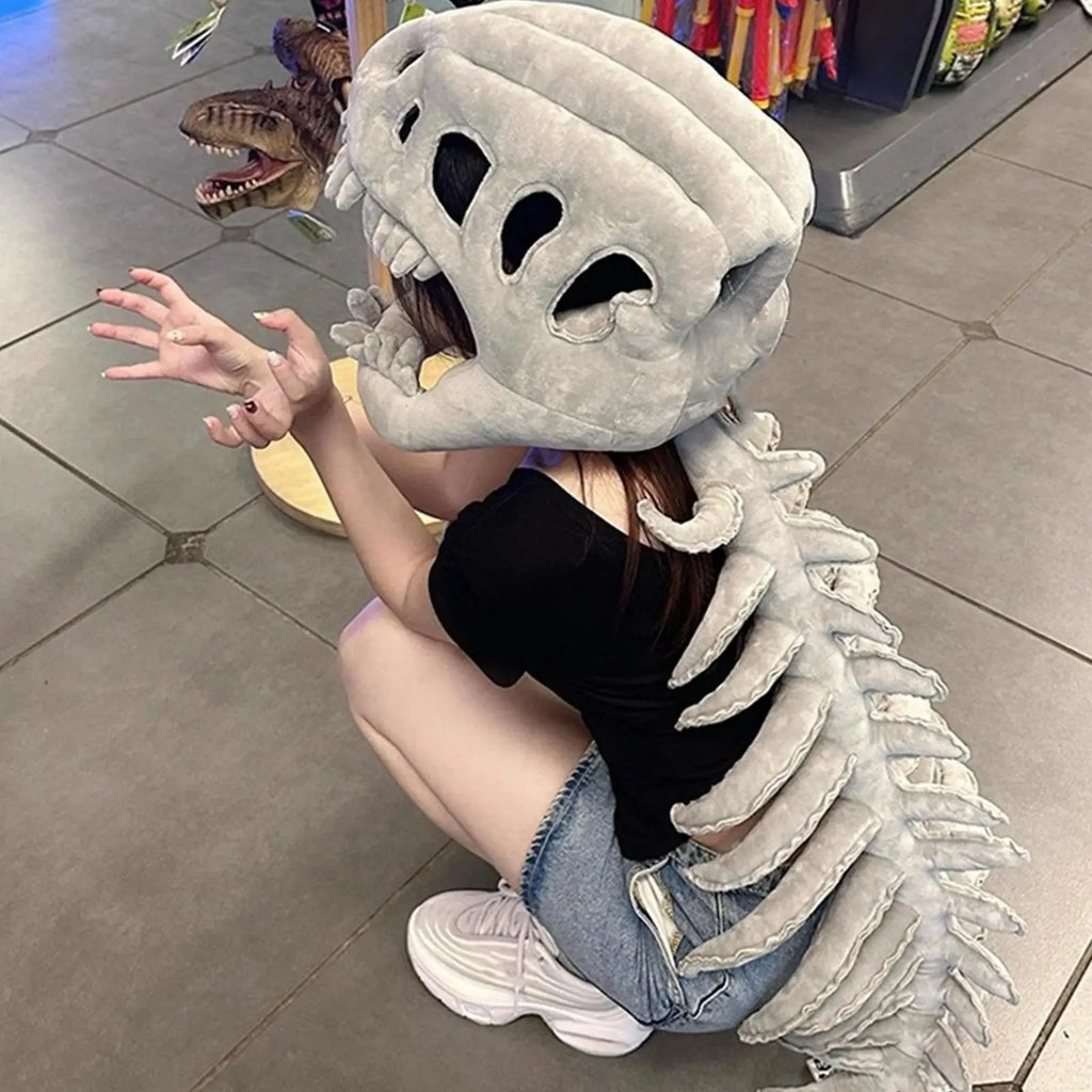 Dinosaur Skeleton Plush Costume – Kids & Adults Halloween Cosplay Halloween Costume Babs