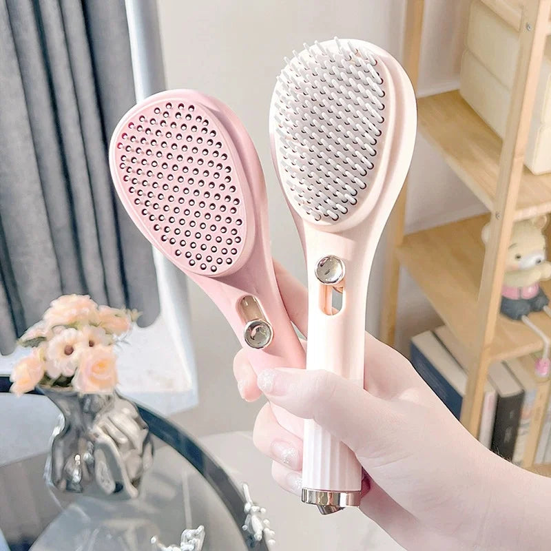 Self-Cleaning Retractable Hair Brush – Anti-Static Massage Self-Cleaning Hair Brush Babs