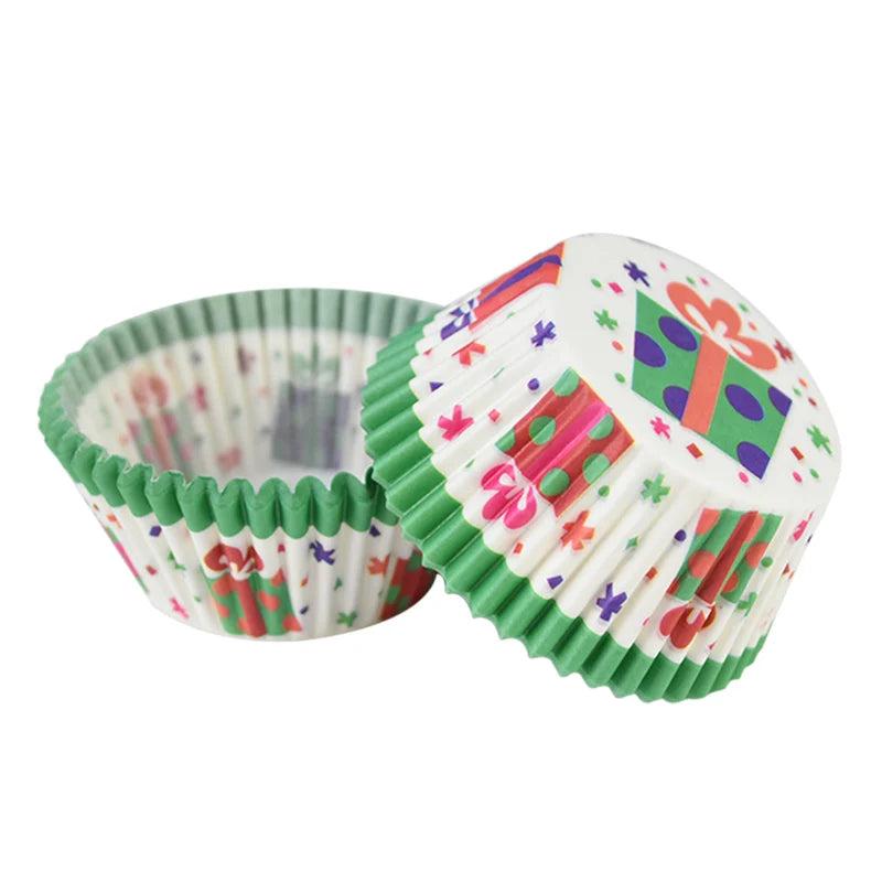 100Pcs Christmas Cupcake Liners – Festive Muffin Baking Cups Cupcake Liners Babs B