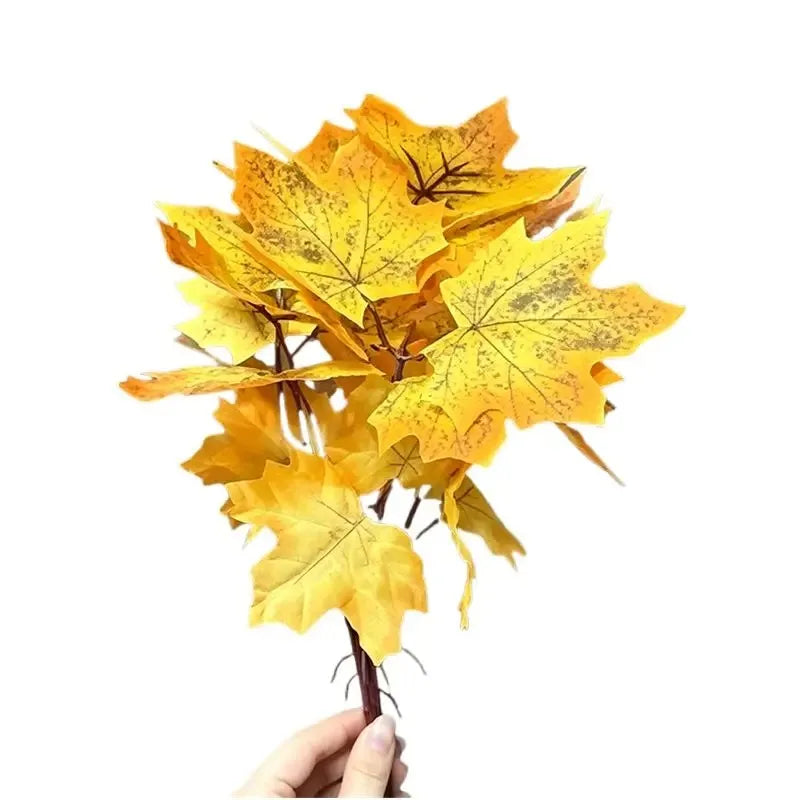 Artificial Autumn Maple Leaf Bouquet – Fall Table Décor Artificial Leaf Bouquet Babs C 1Pcs