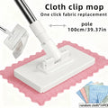 11-Piece Automatic Flat Mop System + 10 Replacement Cloths Flat Mop System Babs WHITE