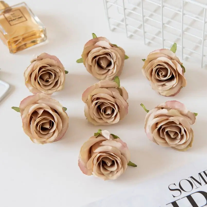 50/100pcs Silk Rose Artificial Flowers UV-Resistant Wedding Decor Artificial Silk Flowers Babs 8 50pcs