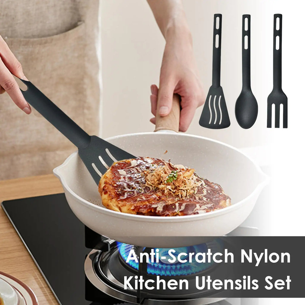 Heat Resistant Nylon Cooking Utensils Set – 3 Piece Kitchen Cooking Utensil Set Babs