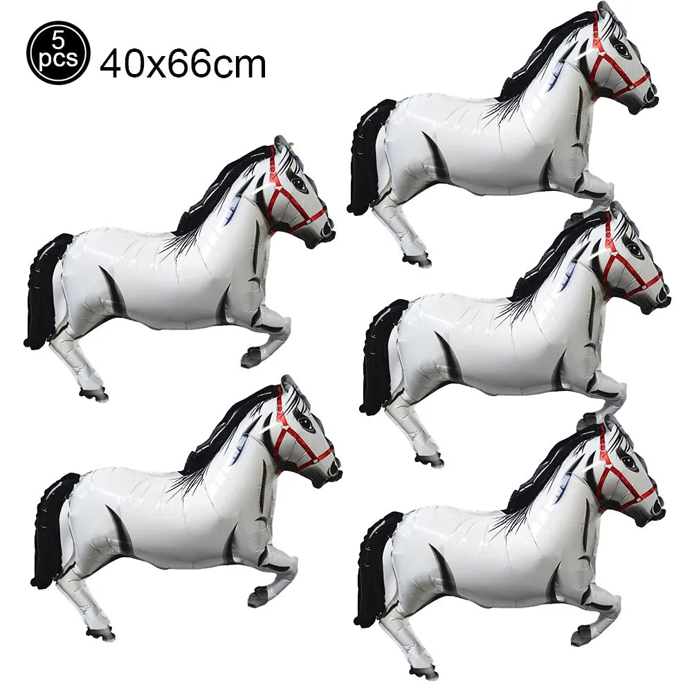 5-Piece Western Cowboy Foil Balloons – Party Decor Set Party Foil Balloons Babs Camouflage As show