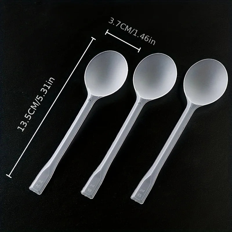 100pcs Individually Wrapped Disposable Plastic Spoons – Bulk Pack Disposable Spoons Babs