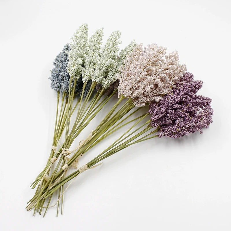 Artificial Rice Ears Lavender Spikes – 6pc Botanical Décor Stems Artificial Flower Stems Babs