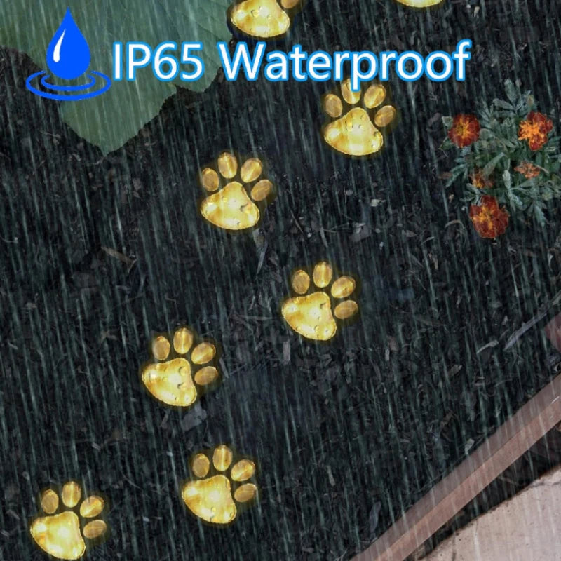 3-Pack Solar Dog Paw Print Garden Lights – Waterproof Outdoor Solar Garden Lights Babs