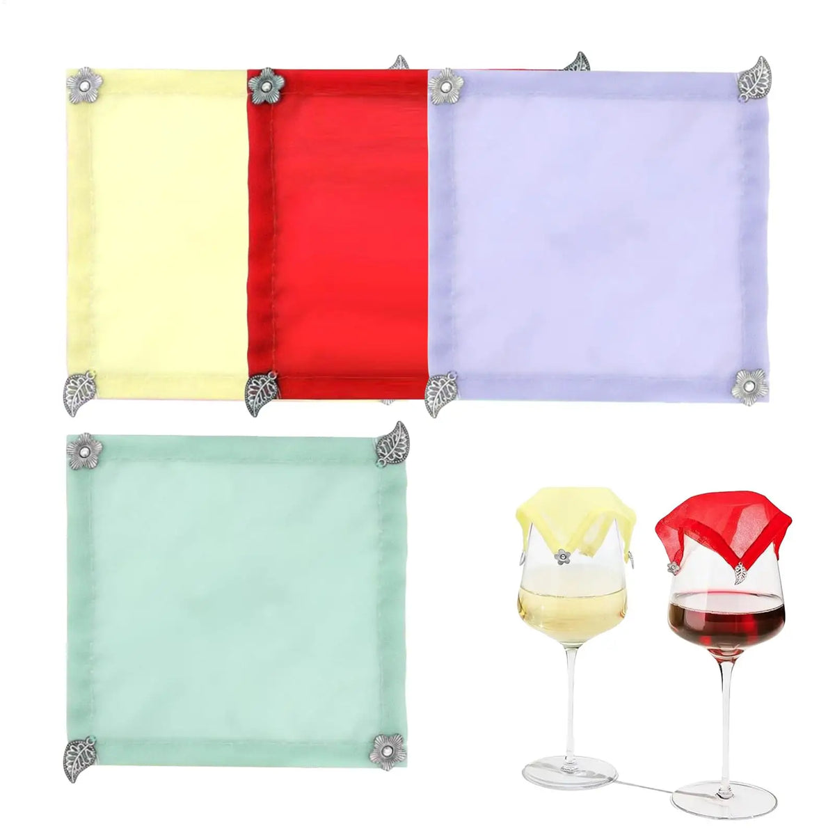 4-Pack Wine Glass Covers – Insect-Proof Mesh Lids for Outdoor Wine Glass Cover Babs