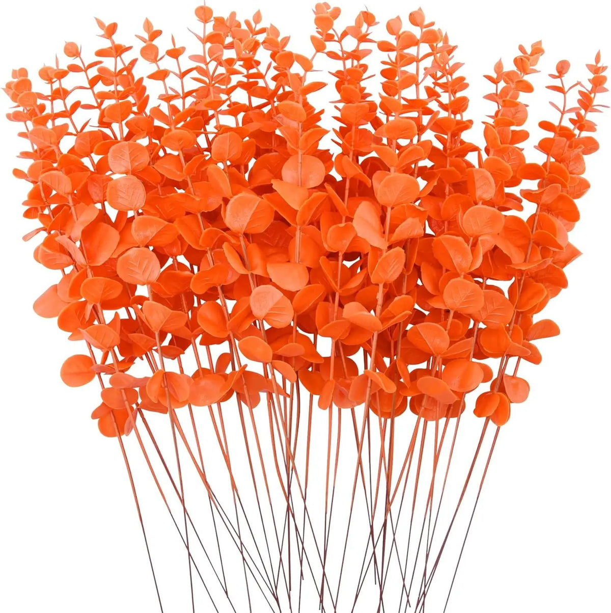 Artificial Eucalyptus Stems 10/20 Pcs – Fake Plant Decor Artificial Plant Stems Babs Orange 10pcs
