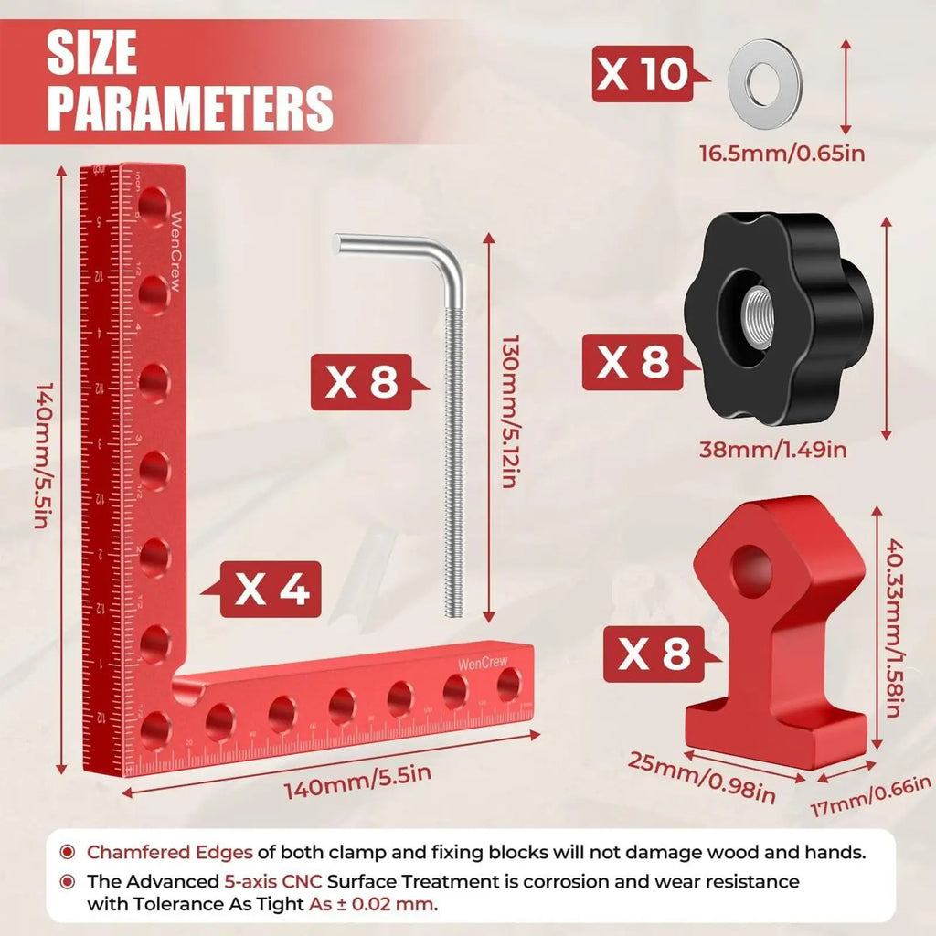 90° Aluminum Corner Clamp Set for Woodworking – 4-Pack Woodworking Corner Clamp Babs 1 box