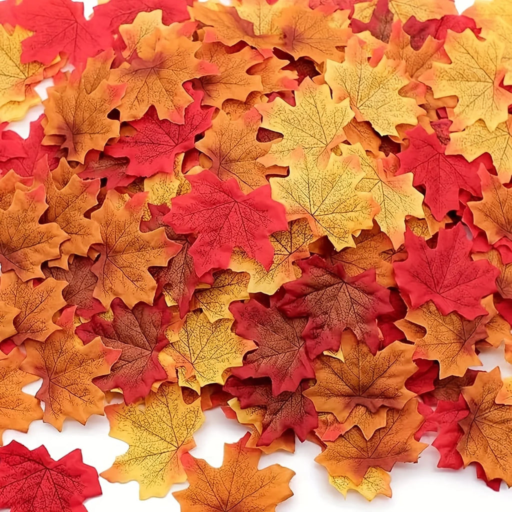 Silk Maple Leaves 100pcs – Autumn Wedding & Home Décor Artificial Silk Leaves Babs