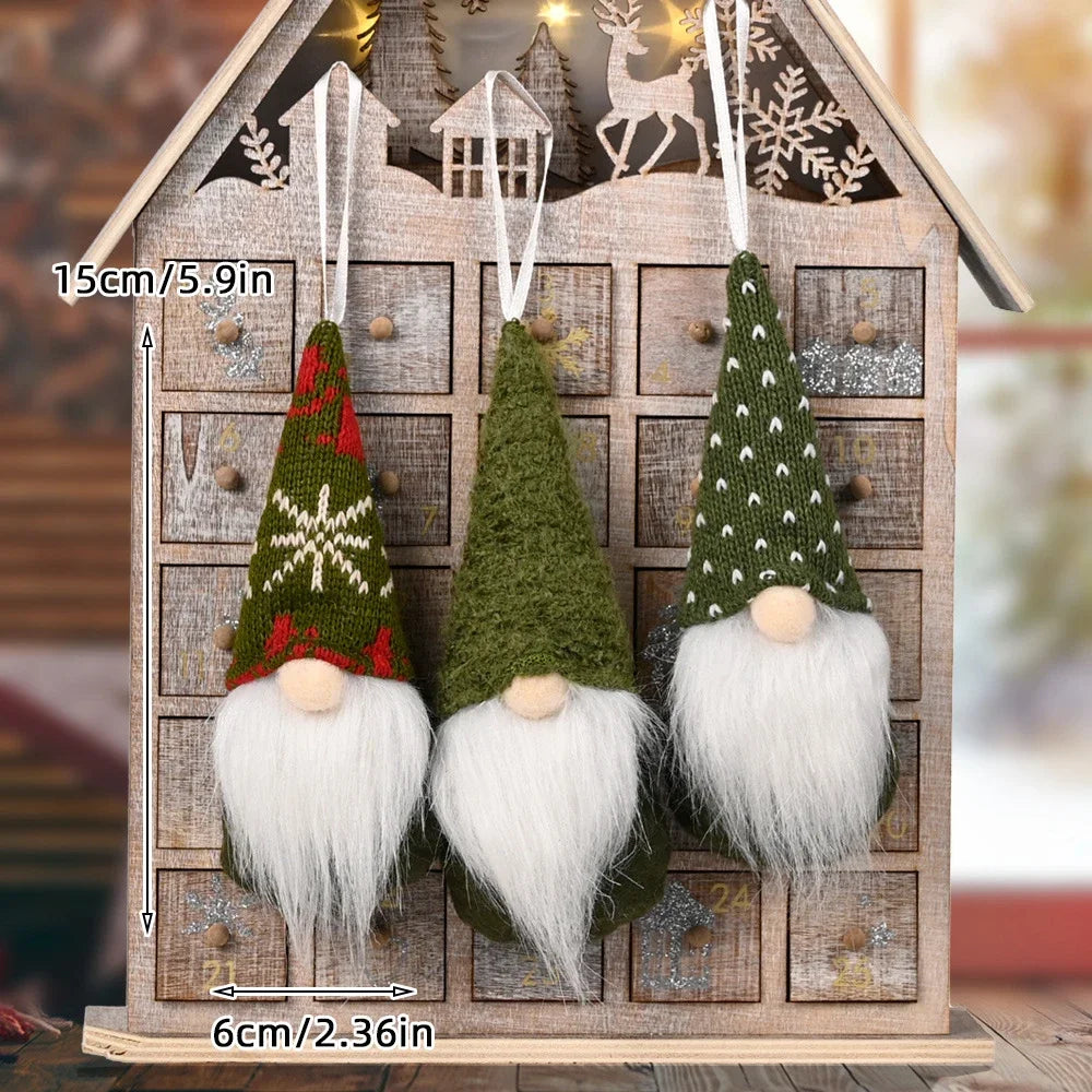 Christmas Gnome Elf Doll Pendants – Xmas Tree Ornaments 3/4 Pcs Christmas Tree Ornament Babs G 3pcs