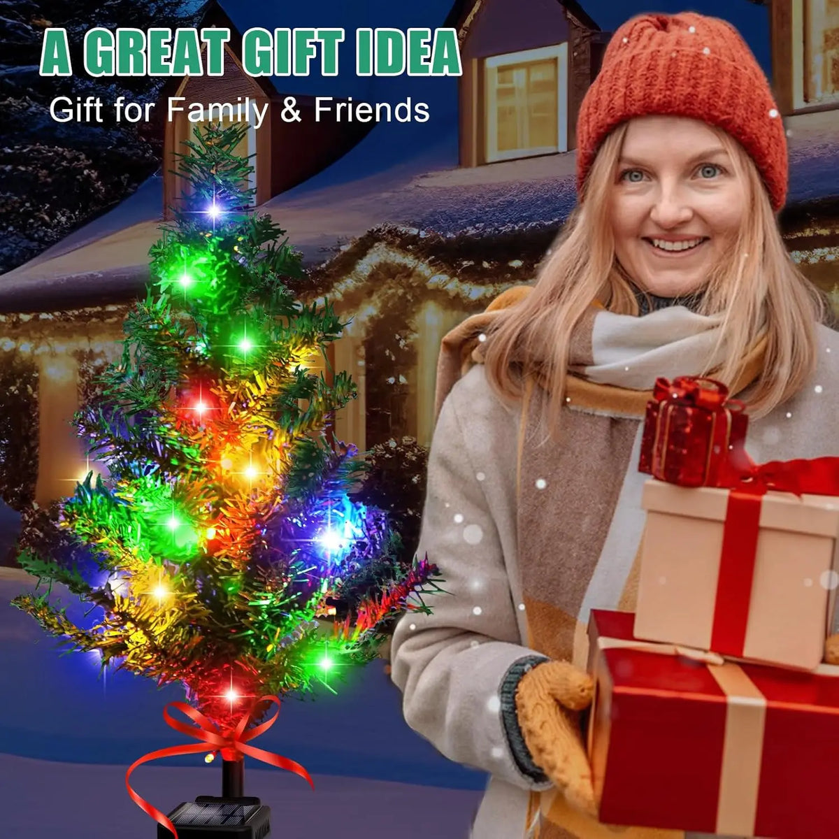 Solar Christmas Tree Stake Lights – Waterproof Outdoor Yard Decor Solar Garden Stake Light Babs