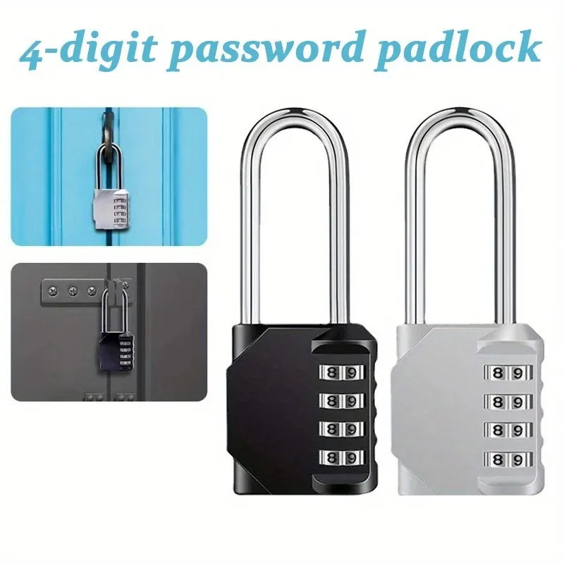 4-Digit Combination Padlock – Waterproof Long Shackle Lock Combination Padlock Babs