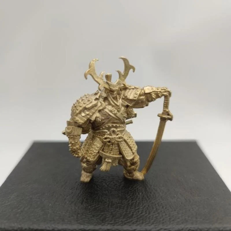 Brass Skeleton Samurai Figurine | Vintage Desktop Miniature Ornament Brass Figurine Babs D