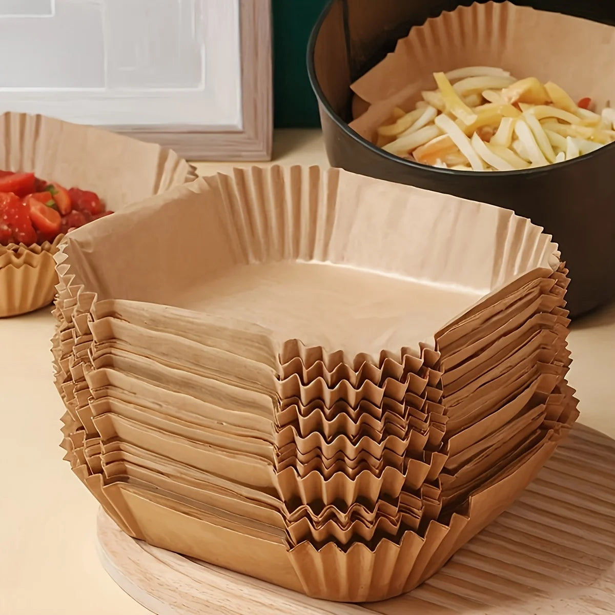 100-Pack Non-Stick Air Fryer Parchment Paper Liners Air Fryer Liners Babs