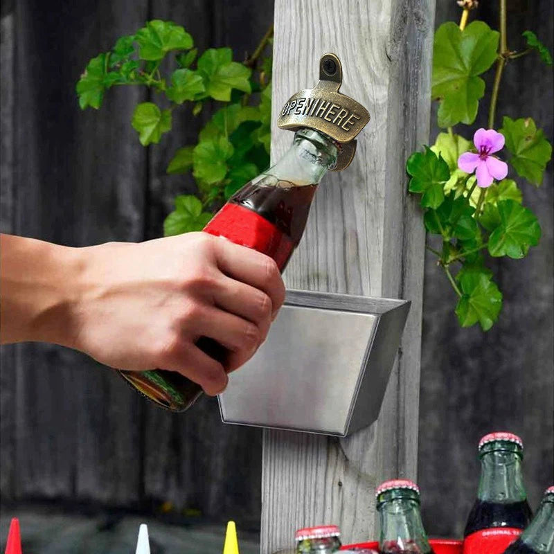 Retro Wall Mounted Beer Bottle Opener – Zinc Alloy Kitchen Decor Wall Bottle Opener Babs