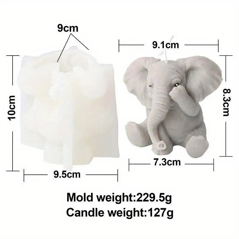 Elephant Silicone Mold – DIY Candle, Soap & Resin Crafting Silicone Craft Mold Babs covering eyes