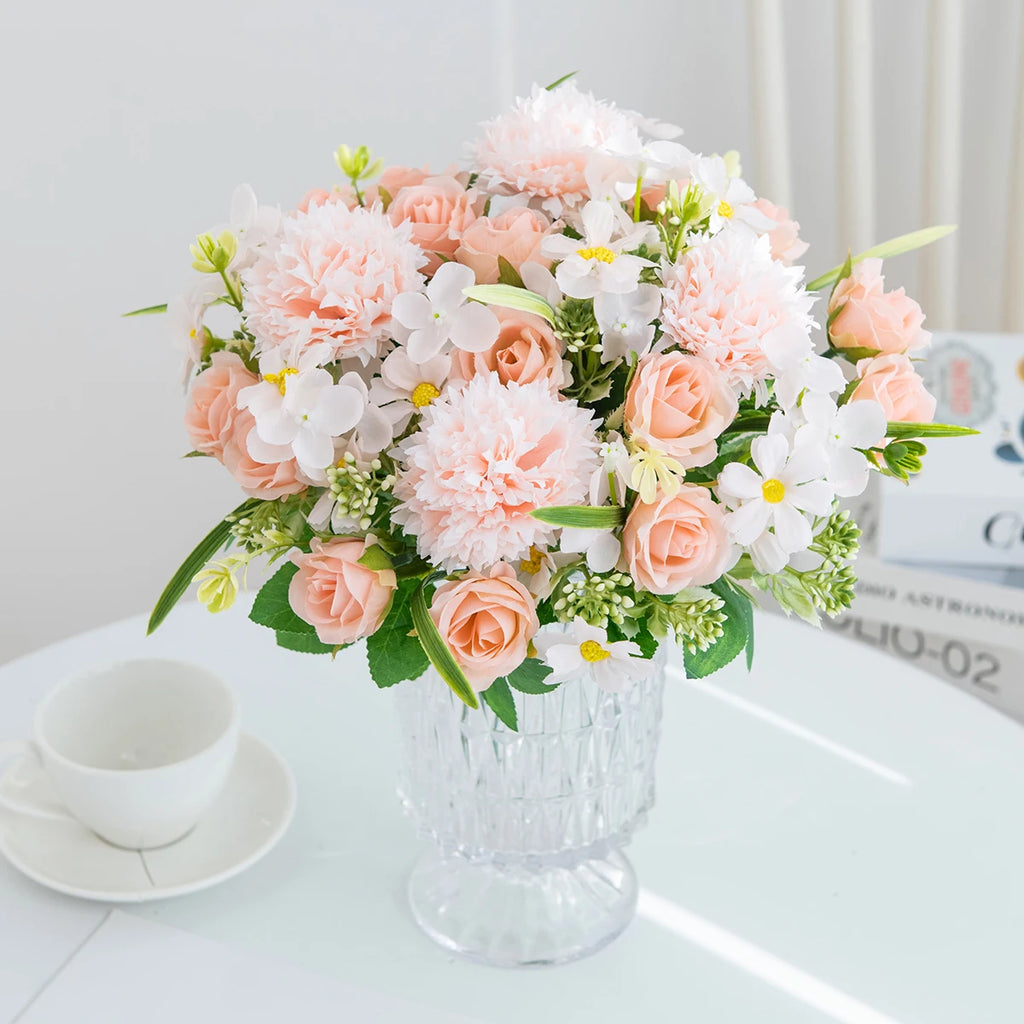 Silk Rose Artificial Flower Bouquet for Wedding & Home Decor Artificial Flower Bouquet Babs