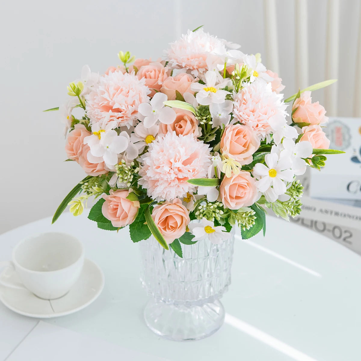 Silk Rose Artificial Flower Bouquet for Wedding & Home Decor Artificial Flower Bouquet Babs