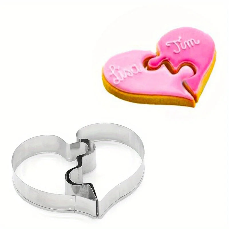 Love Puzzle Cookie Cutter – 3D Stainless Steel Fondant Mold Cookie Cutter Mold Babs