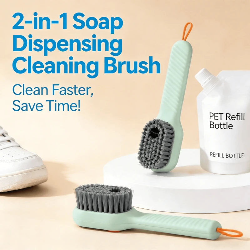 Multifunction Shoe Brush with Auto Soap Dispensing & Soft Bristles Cleaning Shoe Brush Babs