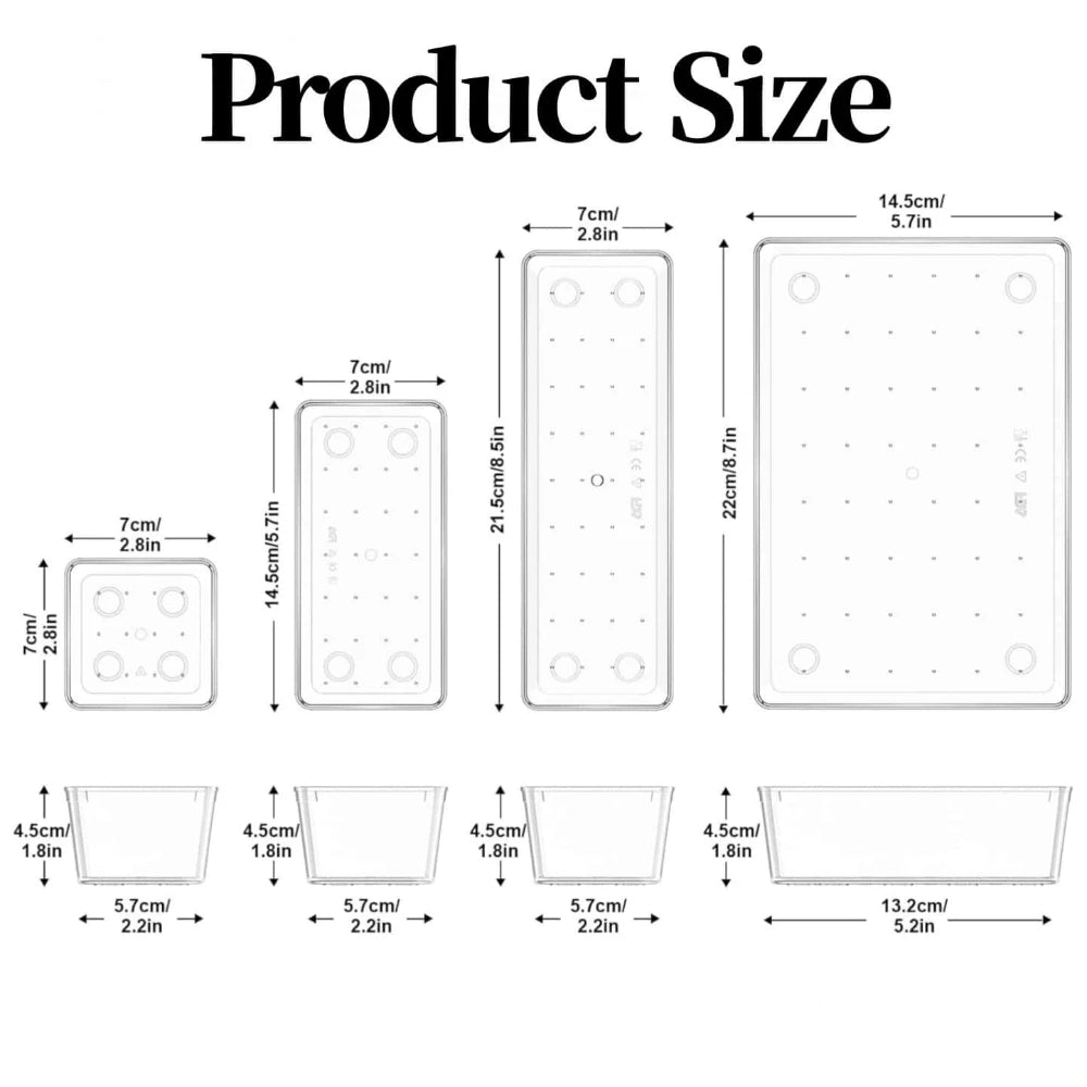 Transparent Stackable Drawer Organizer & Storage Box Dividers Drawer Organizer Bins Babs