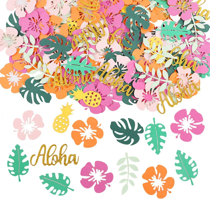 100pcs Hawaiian Luau Paper Confetti – Tropical Party Table Decor Party Table Confetti Babs