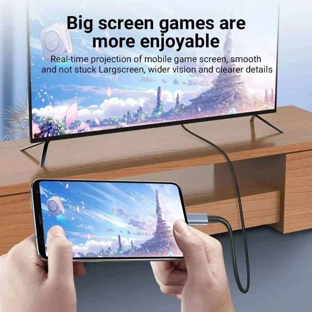 KEBIDUMEI 4K@60Hz USB-C to HDMI Cable 2M Video Adapter USB-C HDMI Cable Babs
