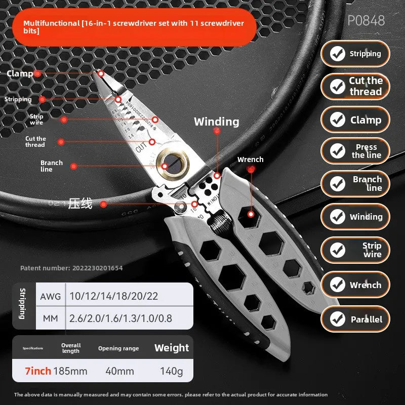 Wire Stripper Crimping Pliers – Multifunctional Cable Cutter Wire Stripper Pliers Babs A