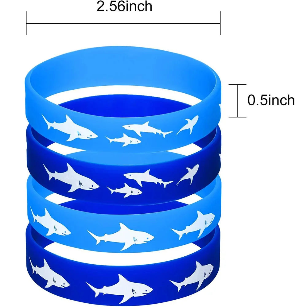 Shark Silicone Bracelets Party Favors – Ocean Wristbands 4–40pk Party Favor Wristbands Babs