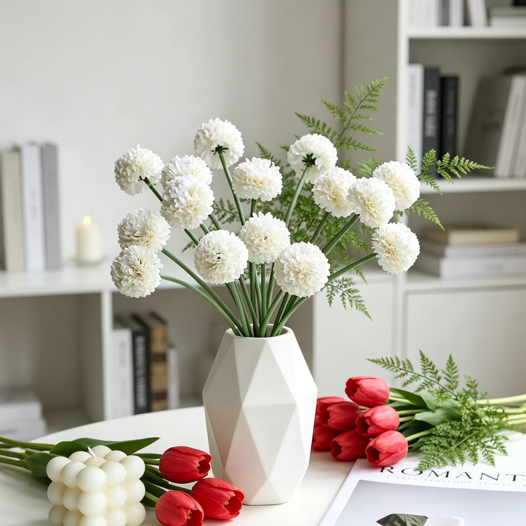 Silk Mini Ball Chrysanthemum Artificial Flowers | Wedding Décor Artificial Silk Flowers Babs