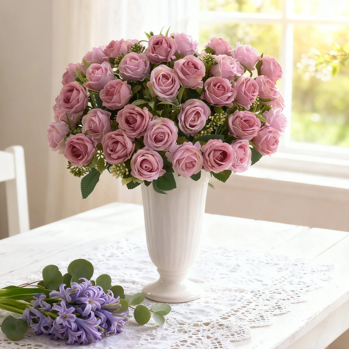 10-Head Silk Rose Bouquet – Wedding, Party & Home Décor Artificial Flower Bouquet Babs