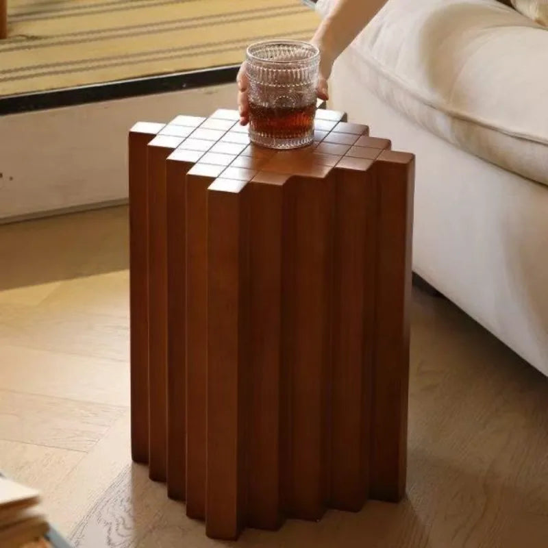 Solid Wood Square Side Table – Vintage Modern Coffee Table Wood Side Table Babs